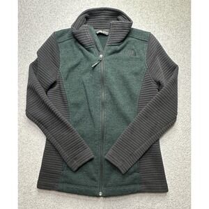 The North Face Women's Green and Charcoal Full-Zip Fleece Jacket